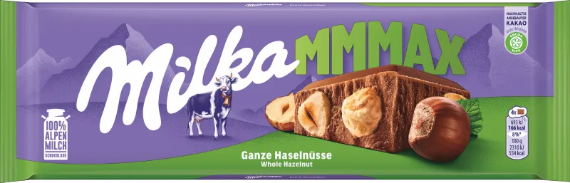 Milka Mmmax Packung von der Sorte Ganze Haselnüsse