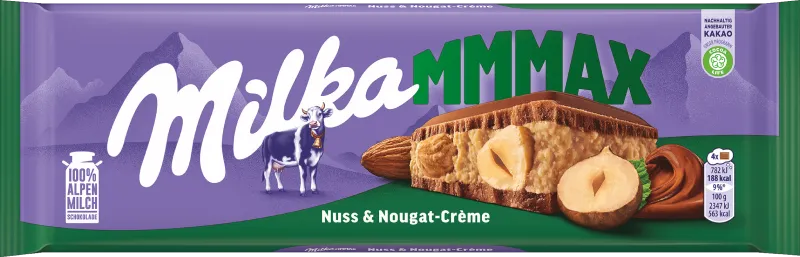 Milka Mmmax Packung von der Sorte Nuss Nougat Creme