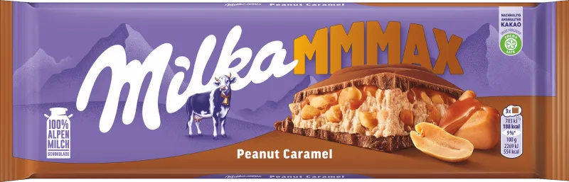 Milka Mmmax Packung von der Sorte Peanut Caramel